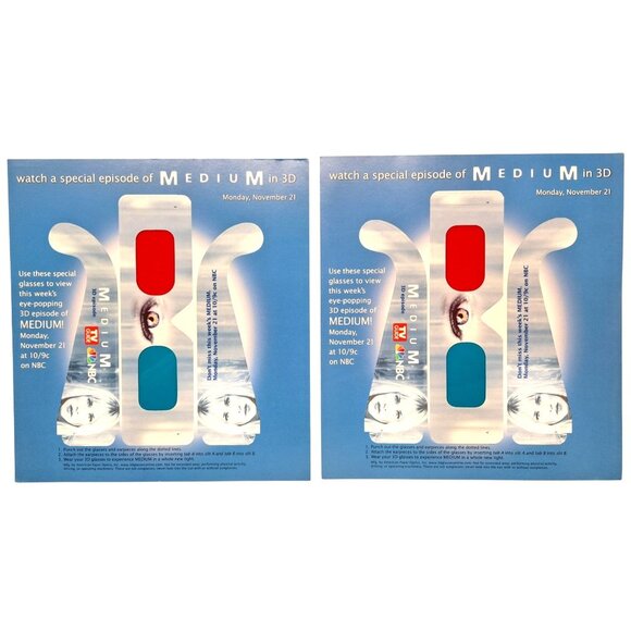 Patricia Arquette Medium TV Show 3D Glasses Promo November 2005 Episode Lot Of 2 - Picture 2 of 7